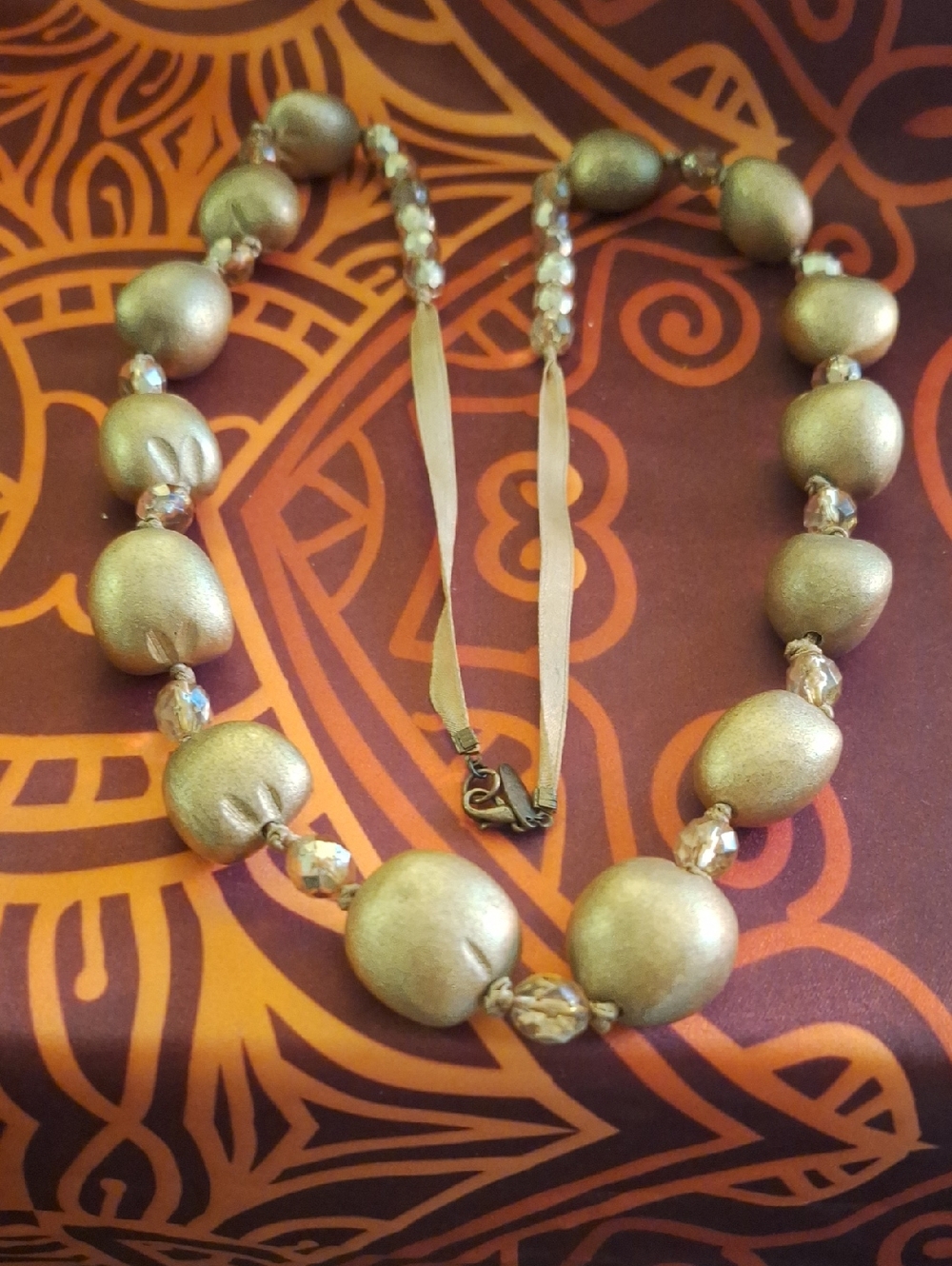 Gold Beaded Women's Necklace - Elegant Strand